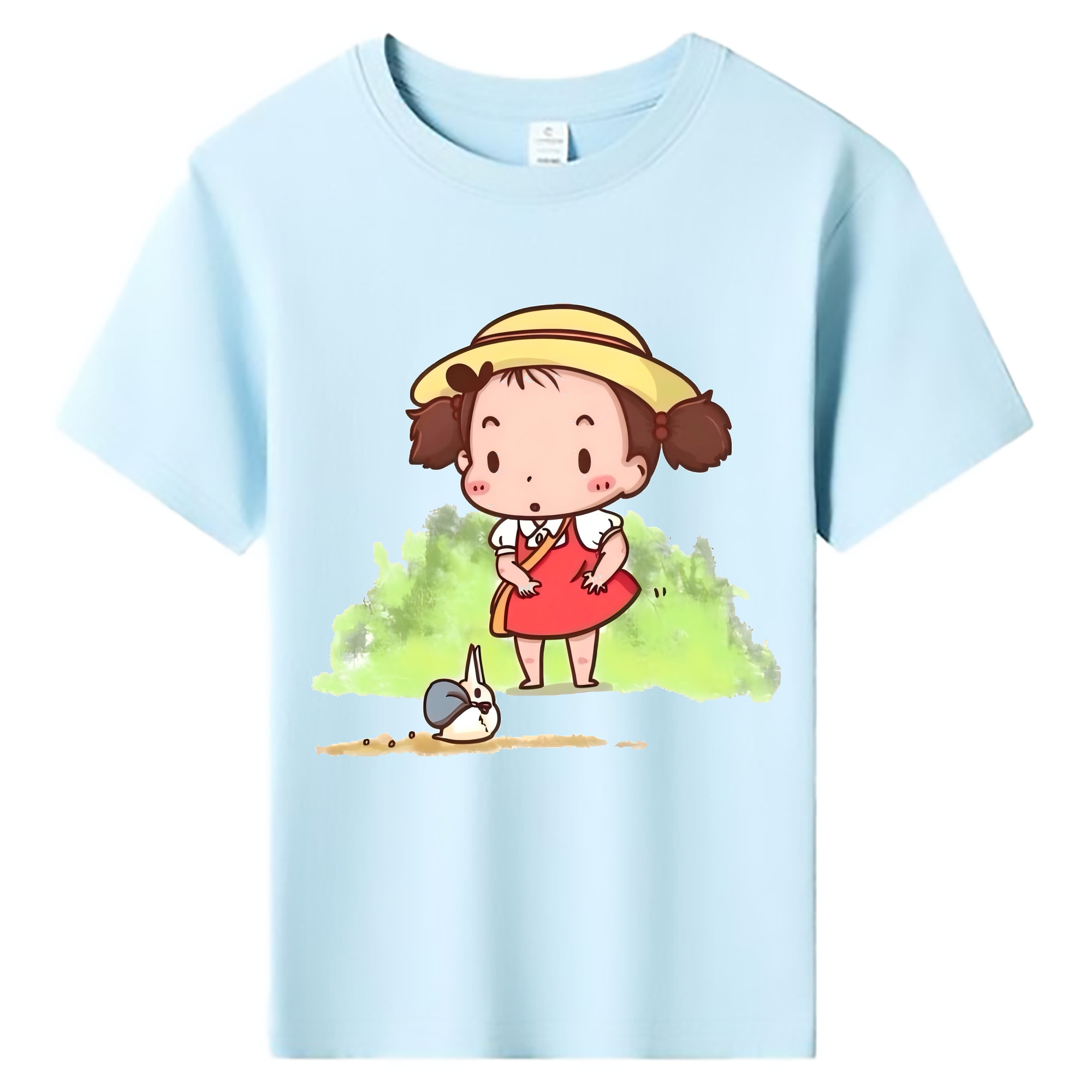 （画像用） となりのトトロ 草壁メイ 草壁サツキ My Neighbor Totoro Satsuki Kusakabe Mei Kusakabe 綿100％キッズTシャツ（フロントプリント）